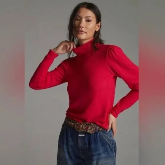 Anthropologie Sweaters - Anthropologie Women’s Pink‎ Cecilia Sleeve Turtleneck Sweater Size Medium